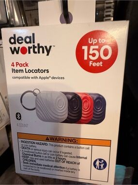 Deal Worthy 4-Pack Item Locators - White, Black, Red, Navy